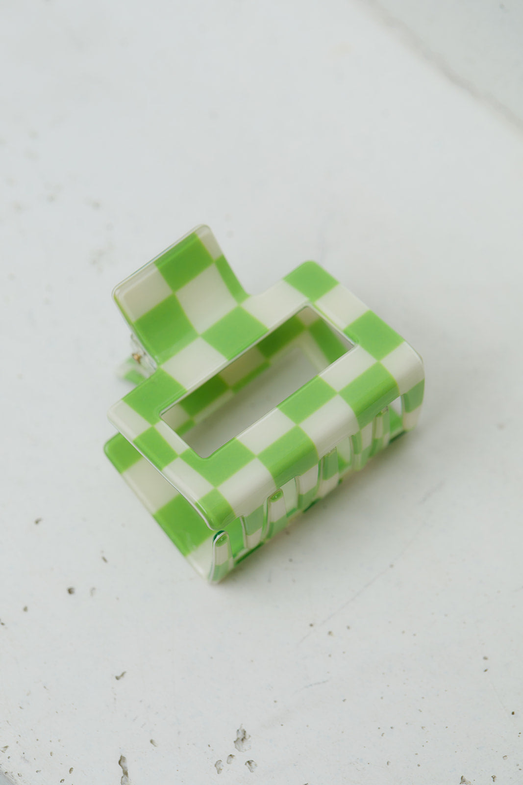 Checkered Claw Clip in Green - 5/15/2023