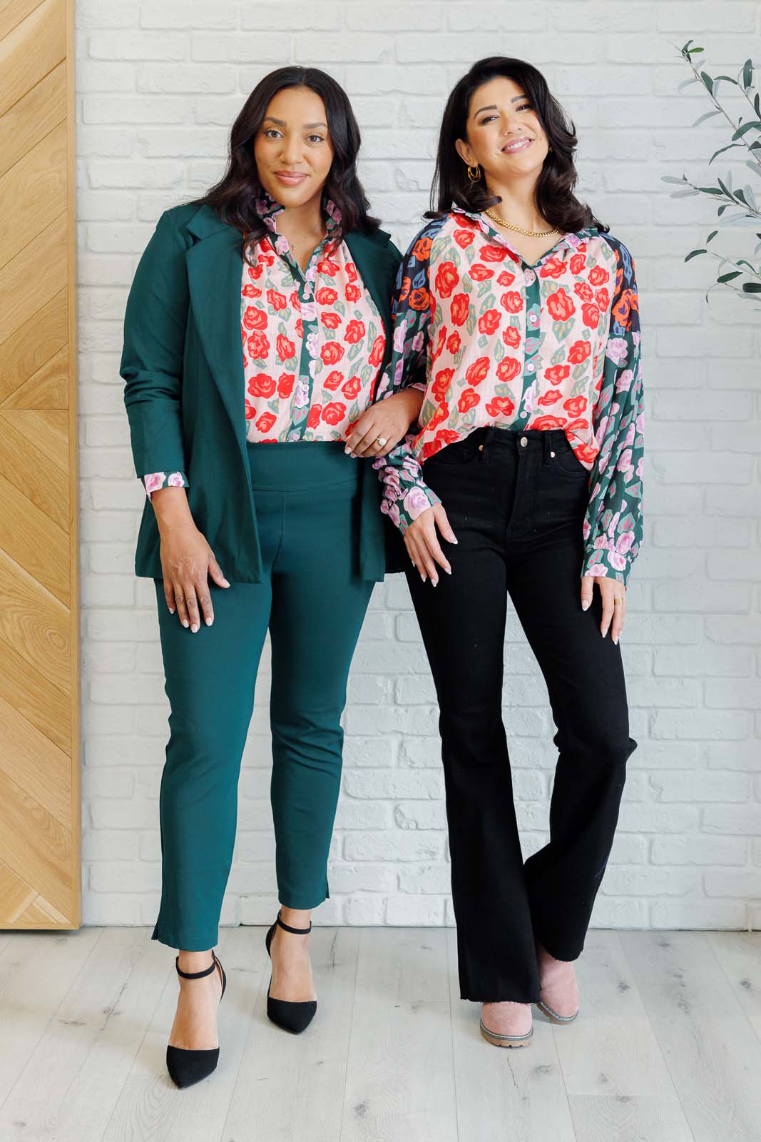 Presupposed Ideas Mixed Print Button Up Blouse - 9/2/2025 NEW
