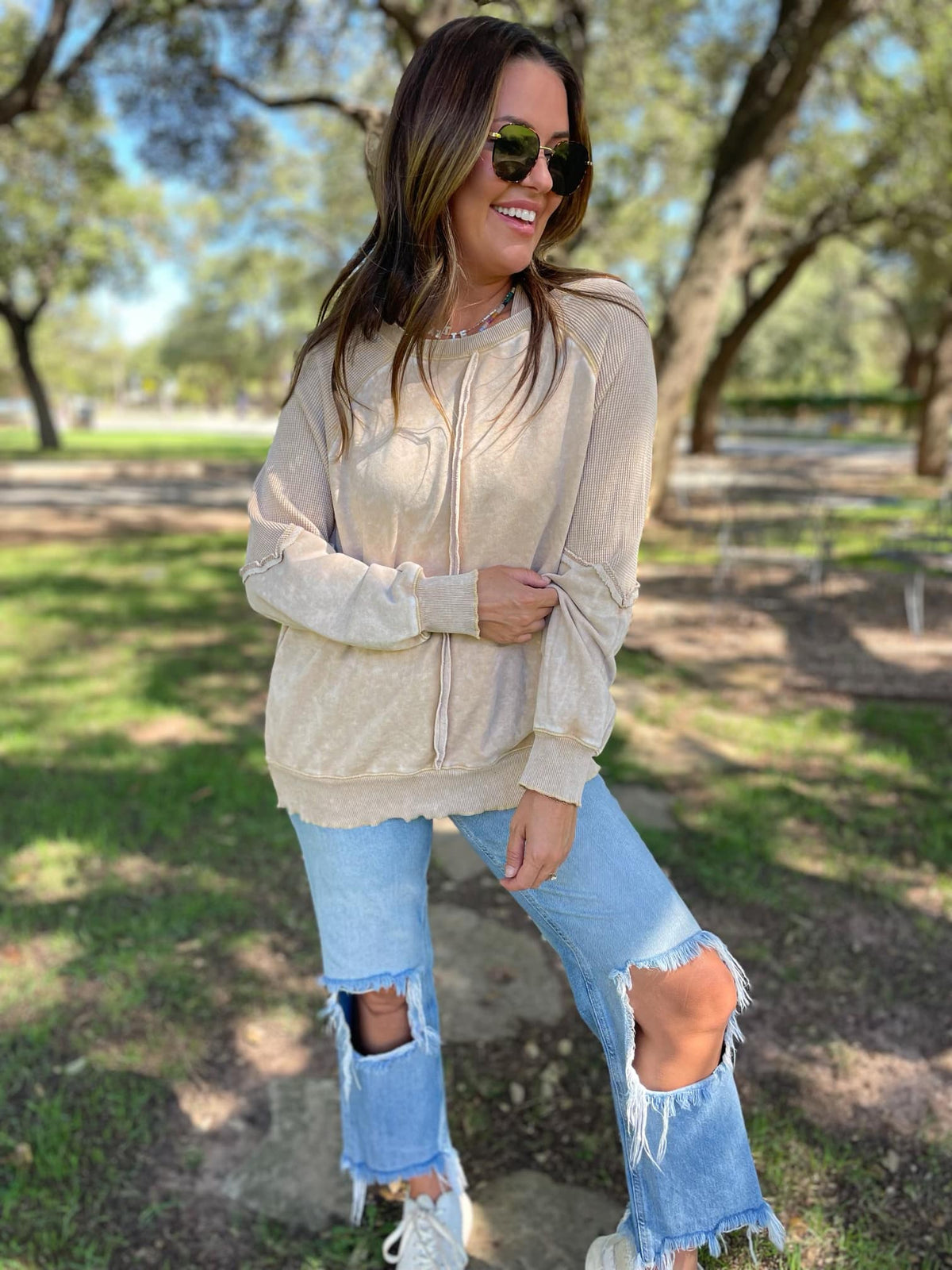 PREORDER: Best Selling Elliott Exposed Seam Sweatshirt in Five Colors - Ships in 4 weeks
