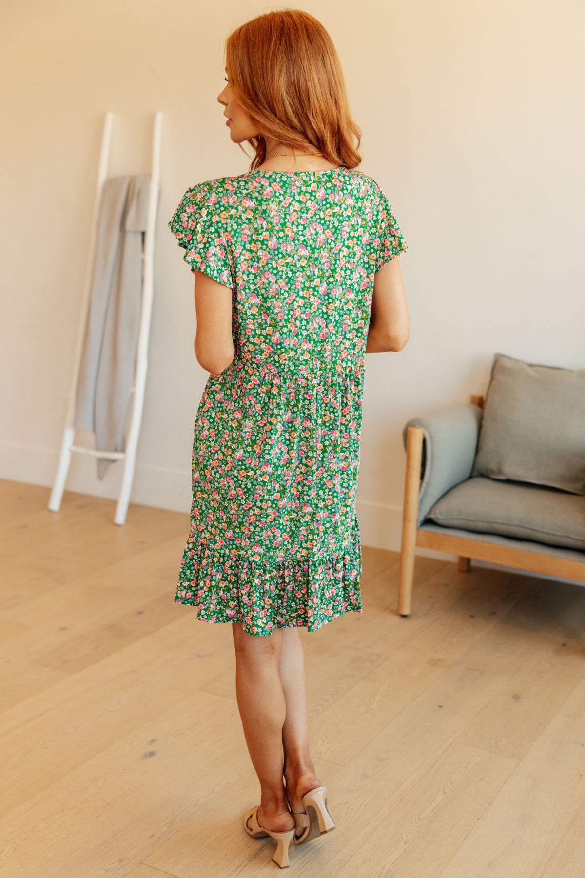 Can't Fight the Feeling Floral Dress in Green - 3/12/2024