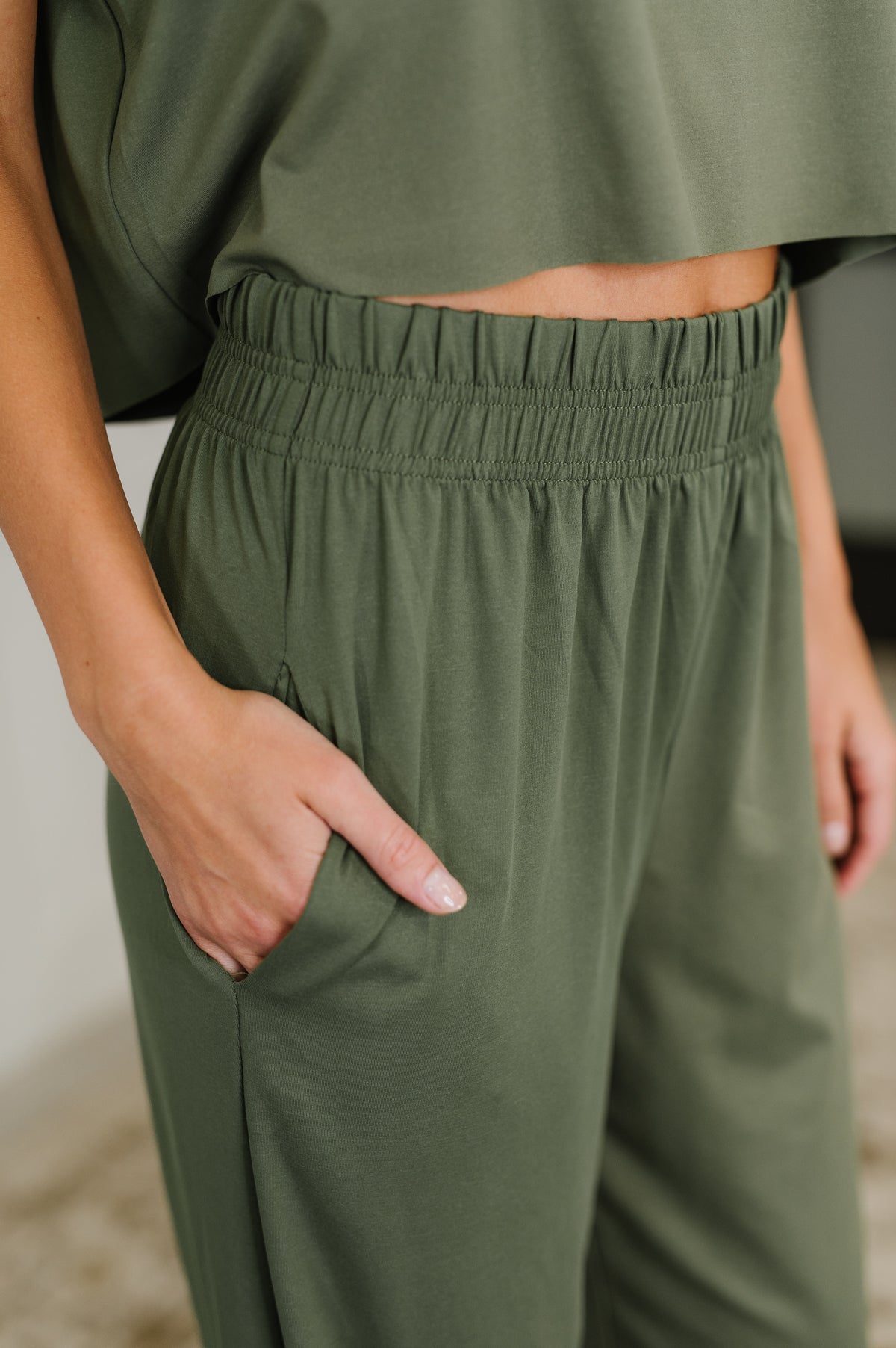 PREORDER: Casual Top and Bottom Set in Green - Ships in 2-3 weeks
