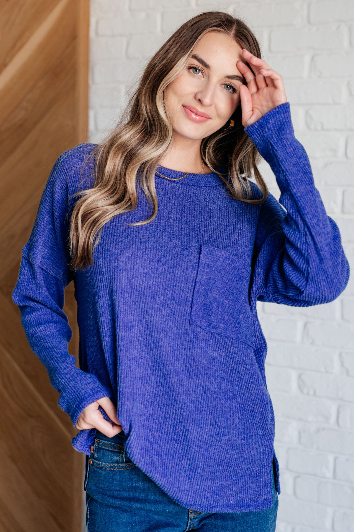 Casual Tuesday Ribbed Knit Sweater in Bright Blue - 10/2/2024