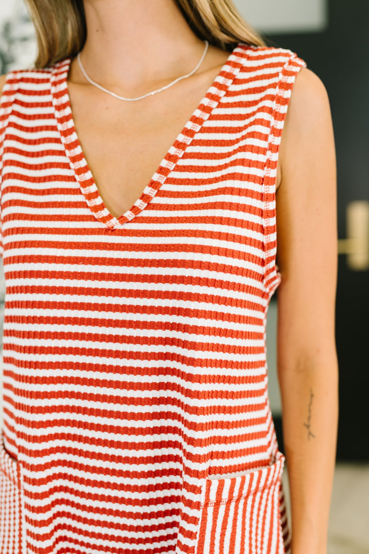 Caught You Staring Ribbed Knit Romper in Rust - 7/25/2025 NEW
