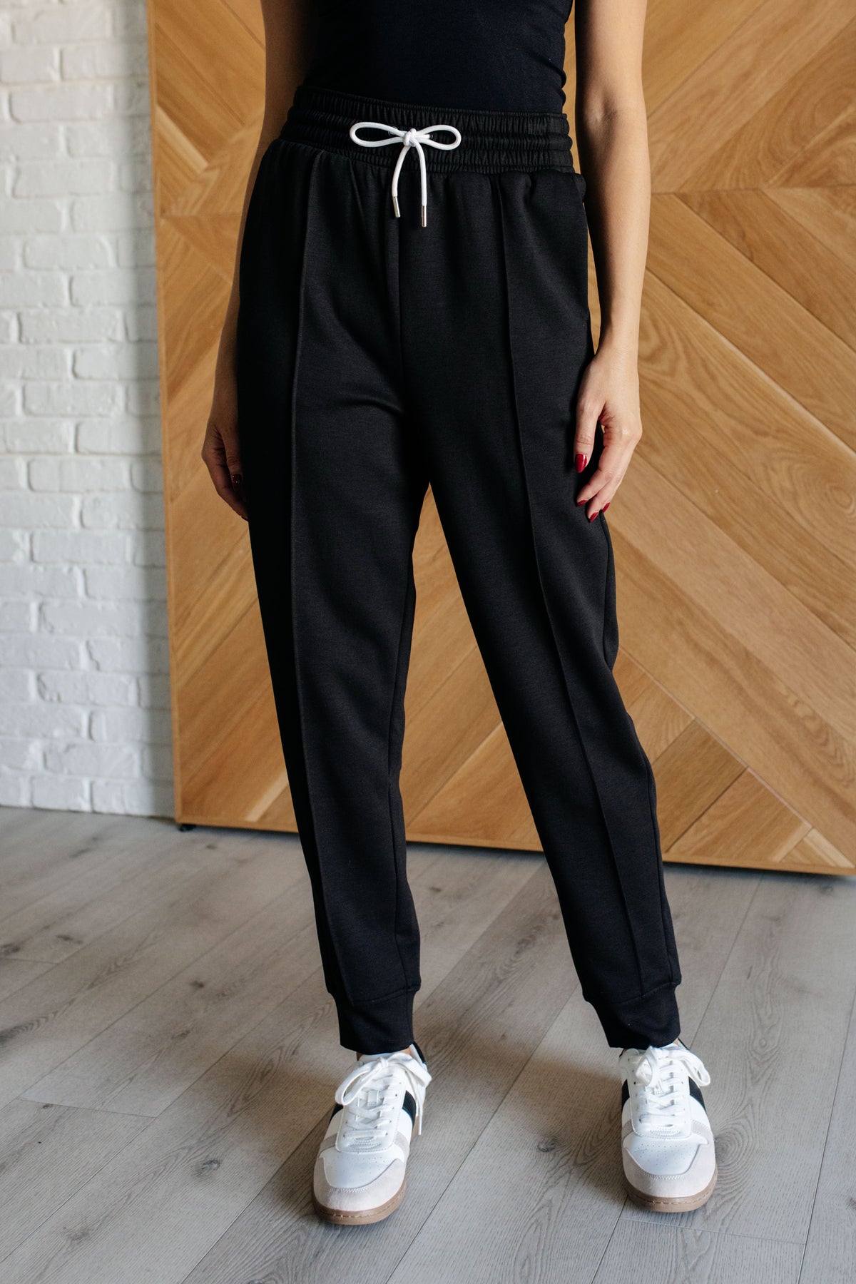 Center Seam Scuba Joggers in Black - 10/16/2024