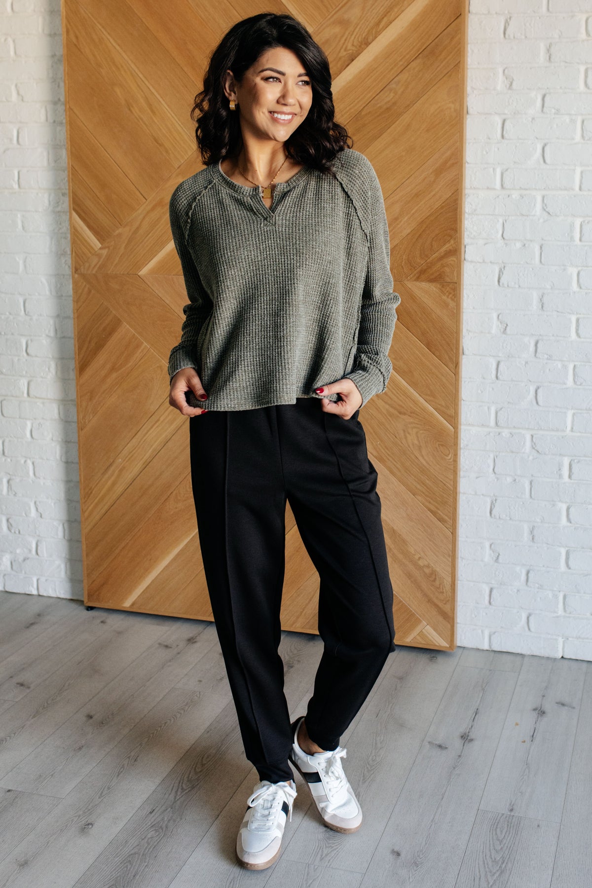 Center Seam Scuba Joggers in Black - 10/16/2024