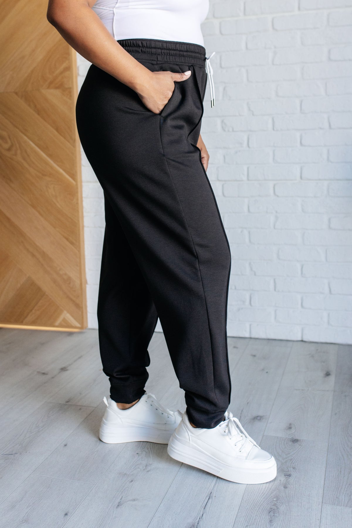 Center Seam Scuba Joggers in Black - 10/16/2024