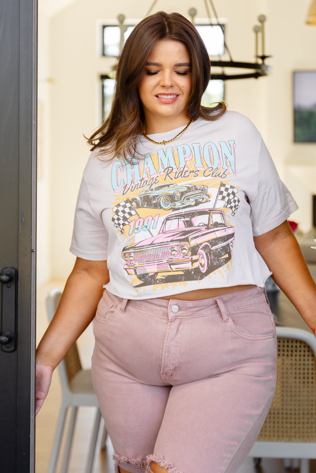 Champion Vintage Rider's Club Cropped Graphic T-Shirt - 8/31/2023