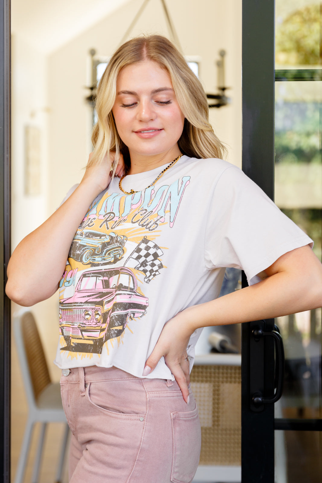 Champion Vintage Rider's Club Cropped Graphic T-Shirt - 8/31/2023