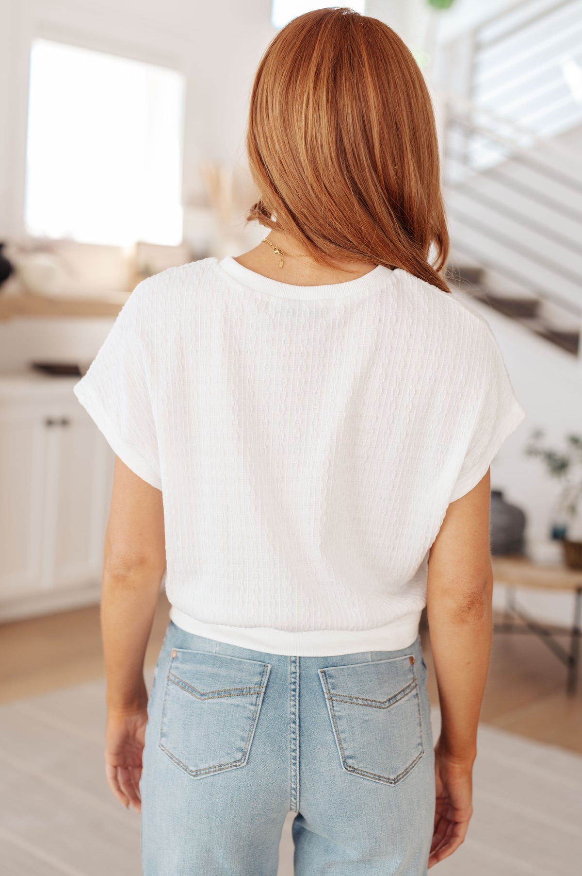 Clearly Classic Short Sleeve Top in White - 5/6/2024