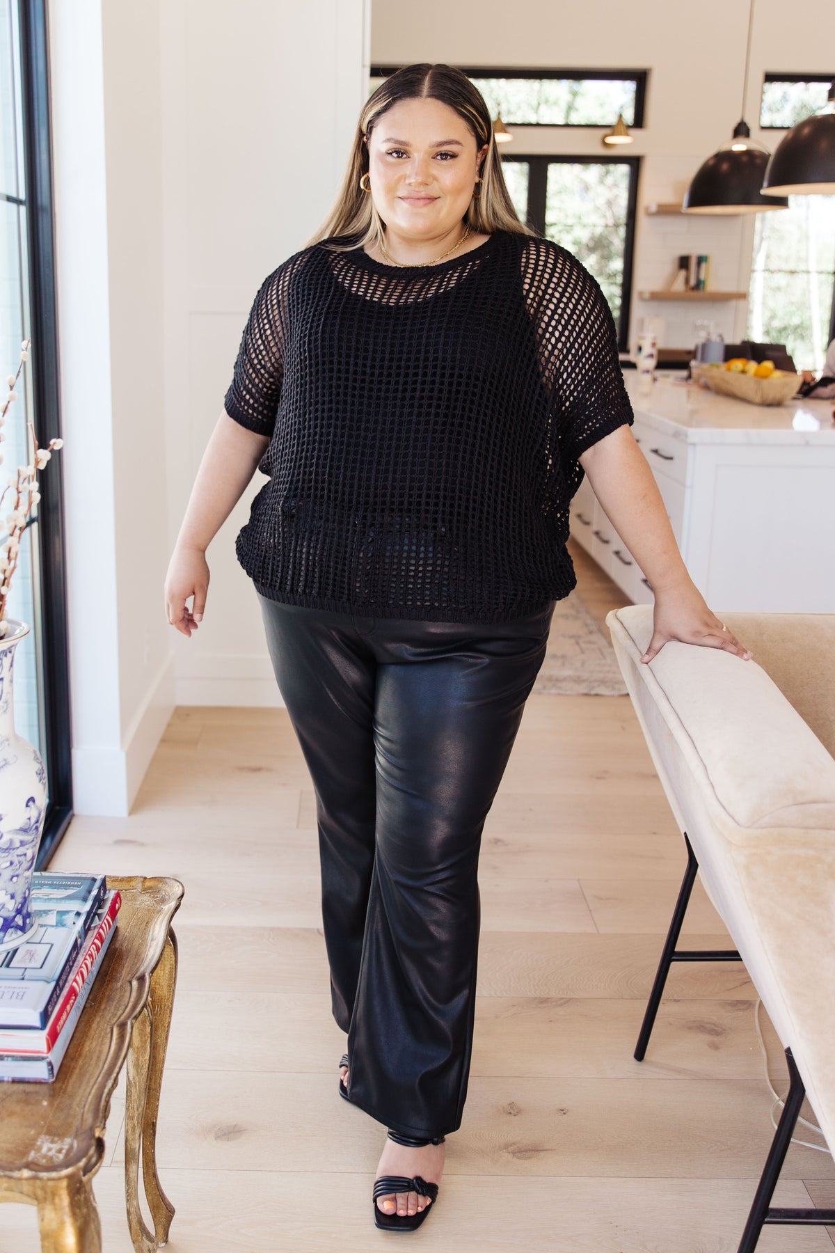 Coastal Dreams Fishnet Top in Black - 9/5/2023