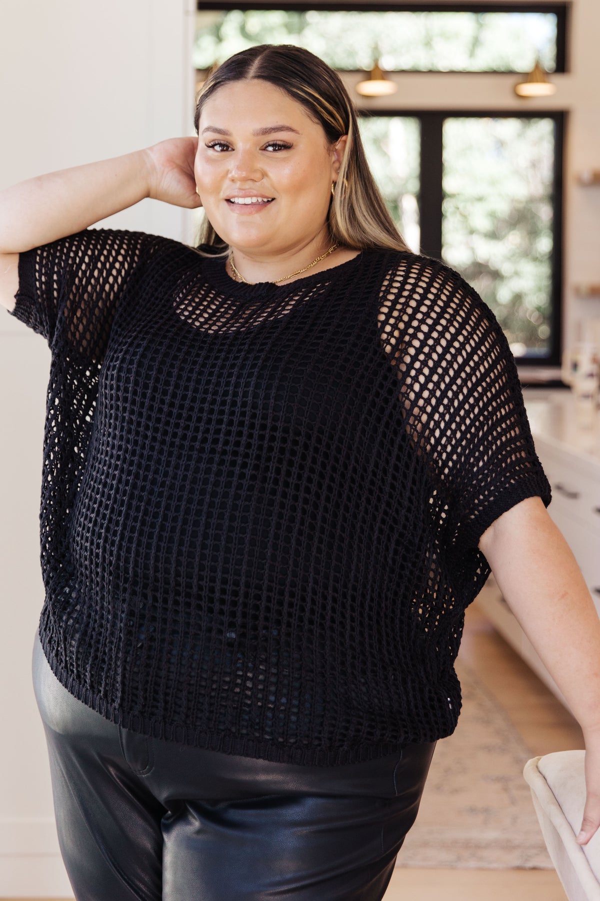 Coastal Dreams Fishnet Top in Black - 9/5/2023