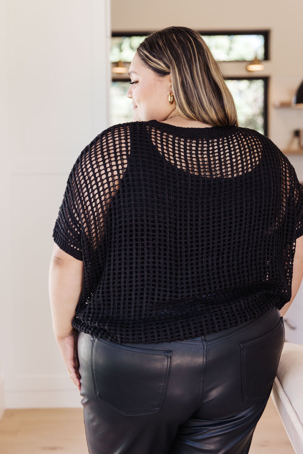 Coastal Dreams Fishnet Top in Black - 9/5/2023