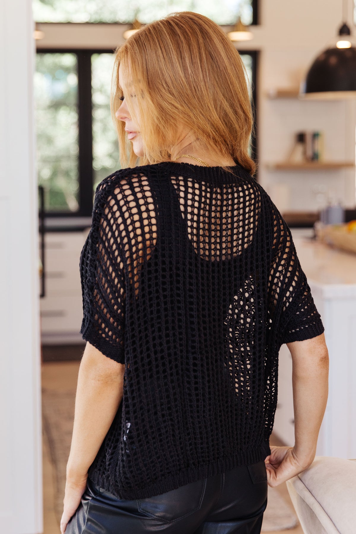 Coastal Dreams Fishnet Top in Black - 9/5/2023