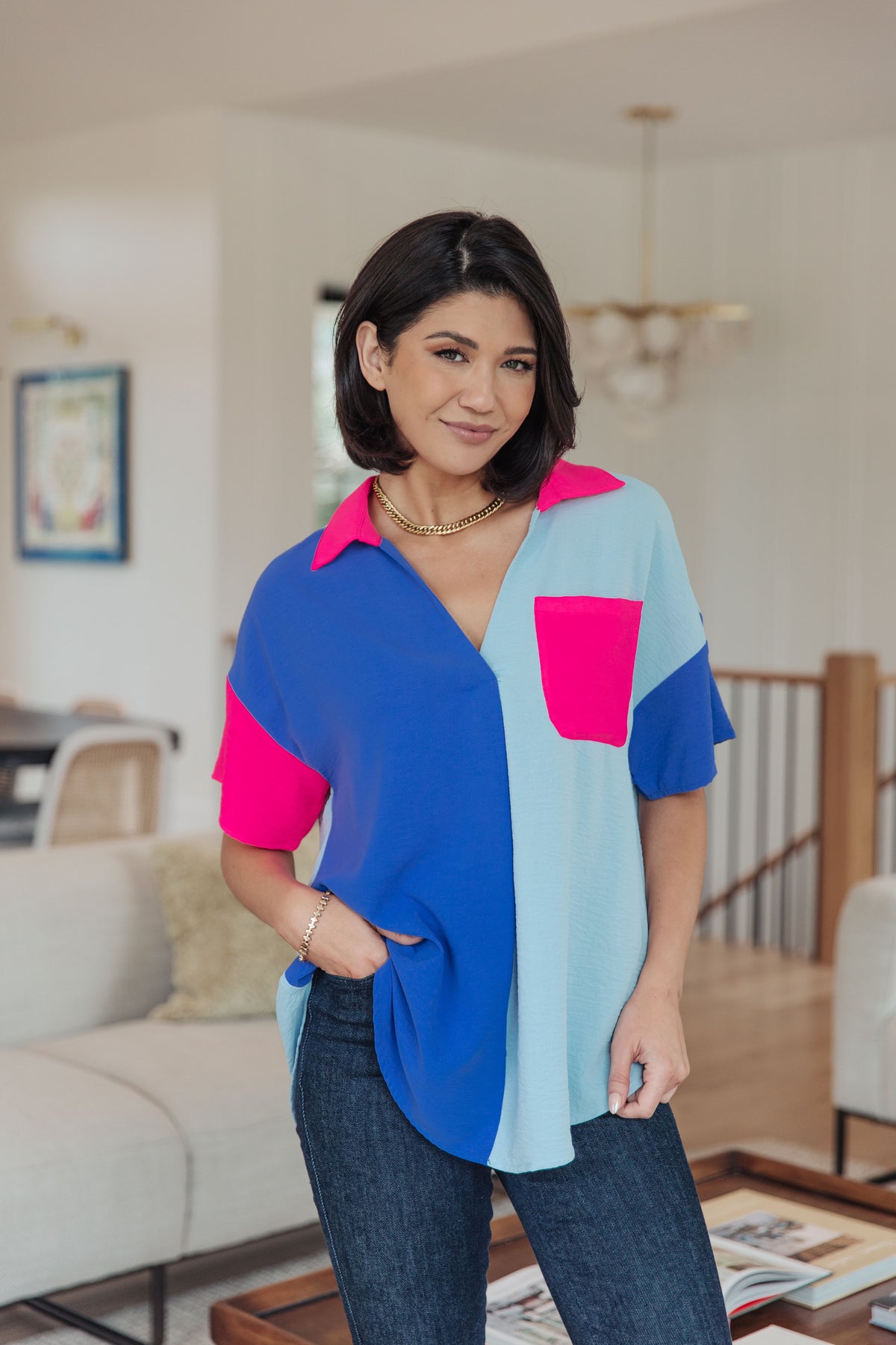 Color Me Cool Color Block Top - 8/22/2023