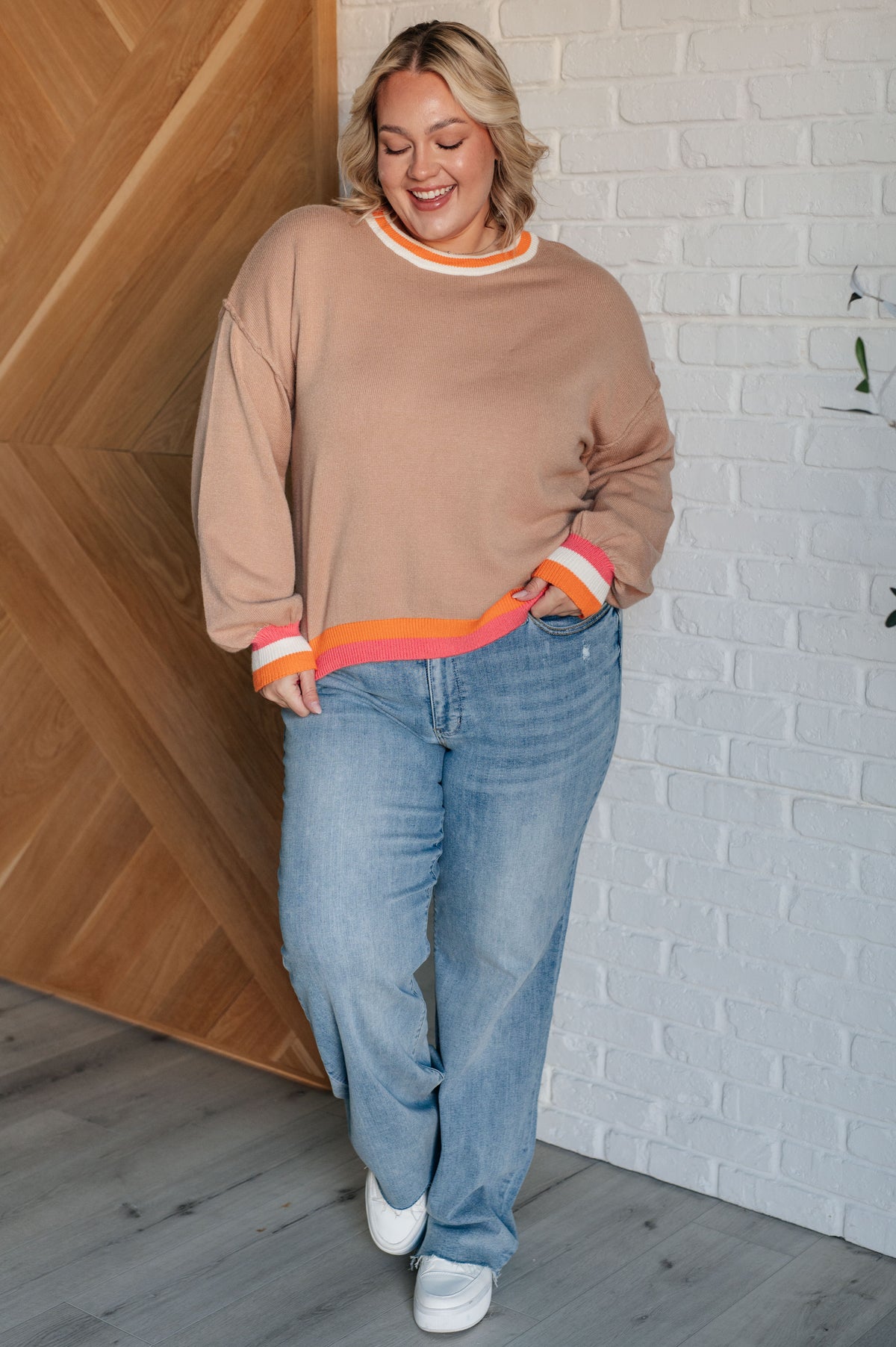 Conversational Moment Striped Trim Sweater - 9/25/2025
