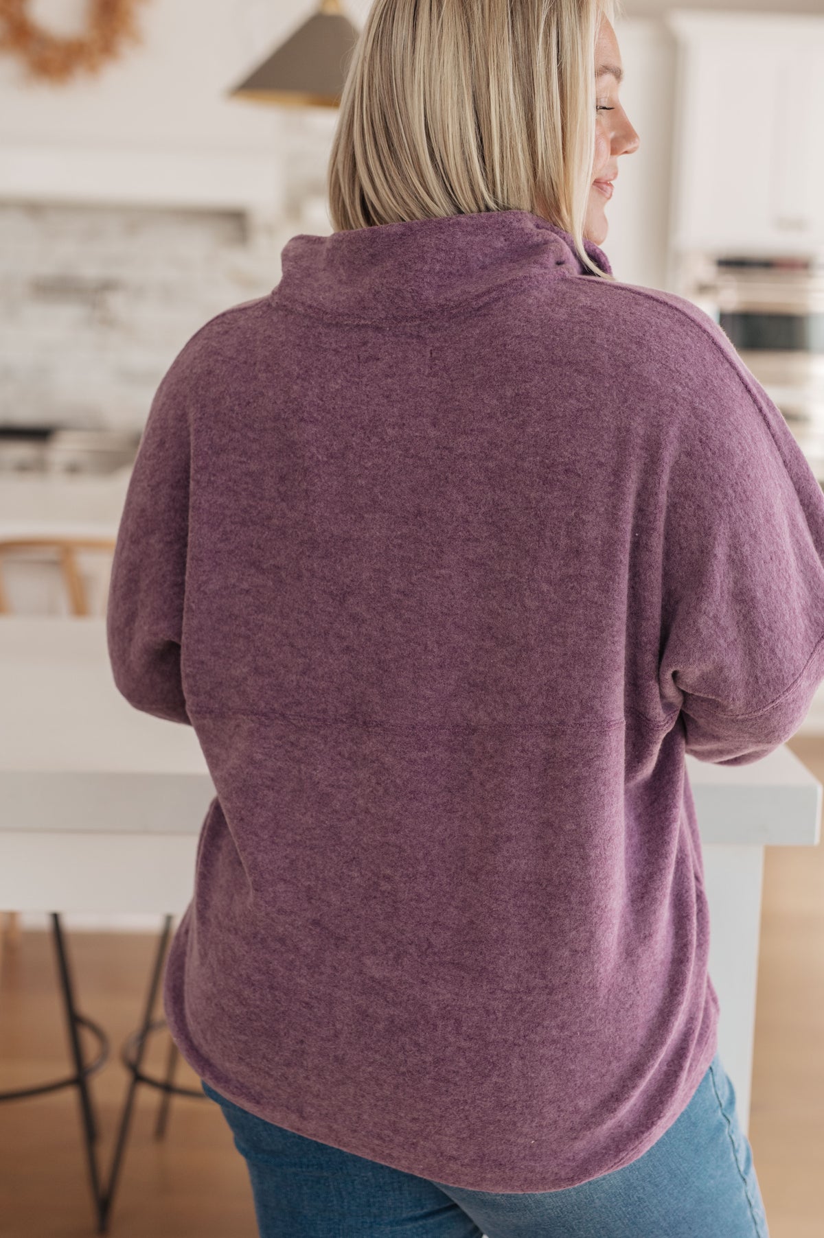 Cozy Moment 1/2 Zip Pullover in Purple - 11/10/2023