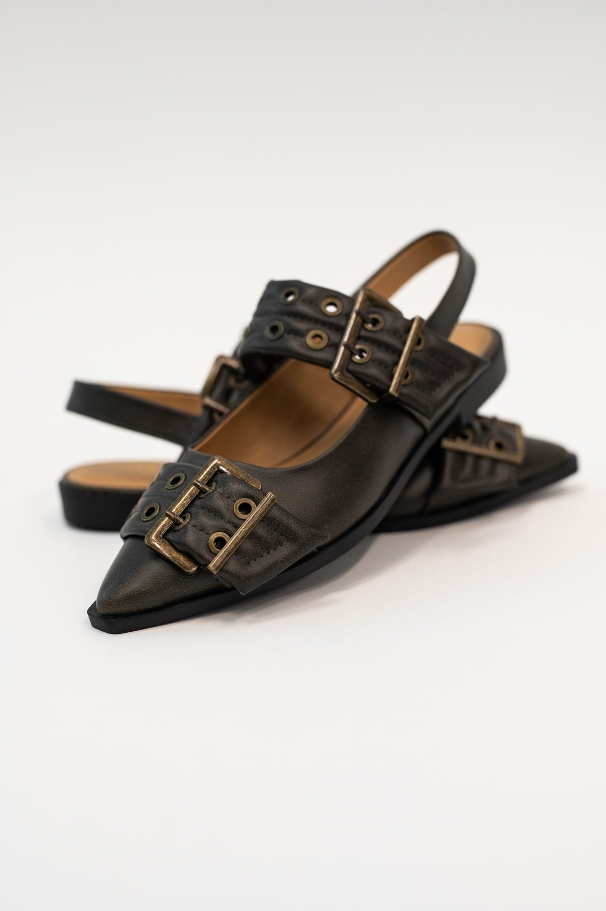 Crazy Train Buckle Pointy Toe Flats - 11/11/2025