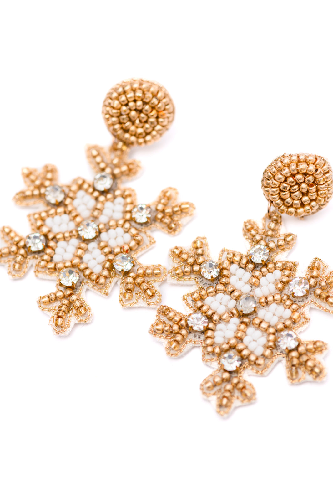 Glitz And Glam Beaded Snowflake Earrings - 11/17/2023