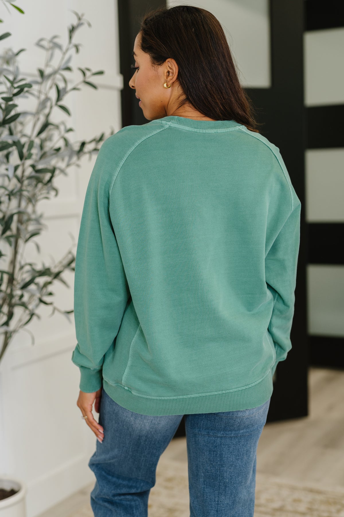 Daily Ease Mineral Wash Pullover in Dark Green - 9/10/2025