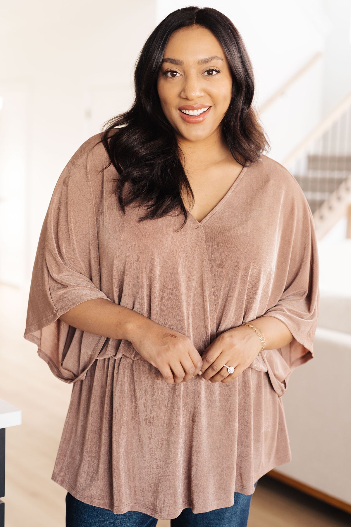 Dazzlingly Draped V-Neck Blouse - 11/8/2024