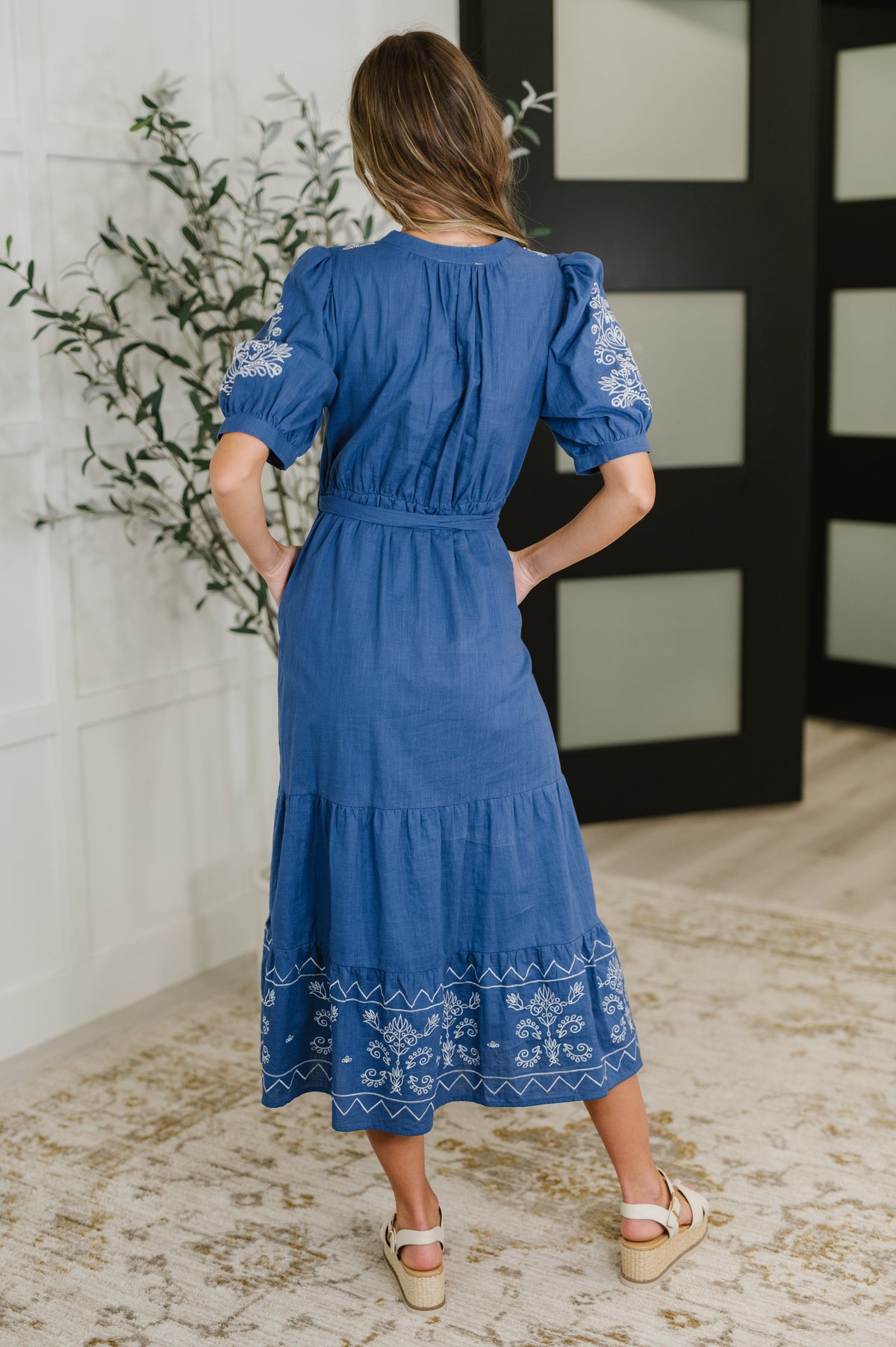 Delicate Devotion Puff Sleeve Dress in Blue - 6/24/2025 NEW