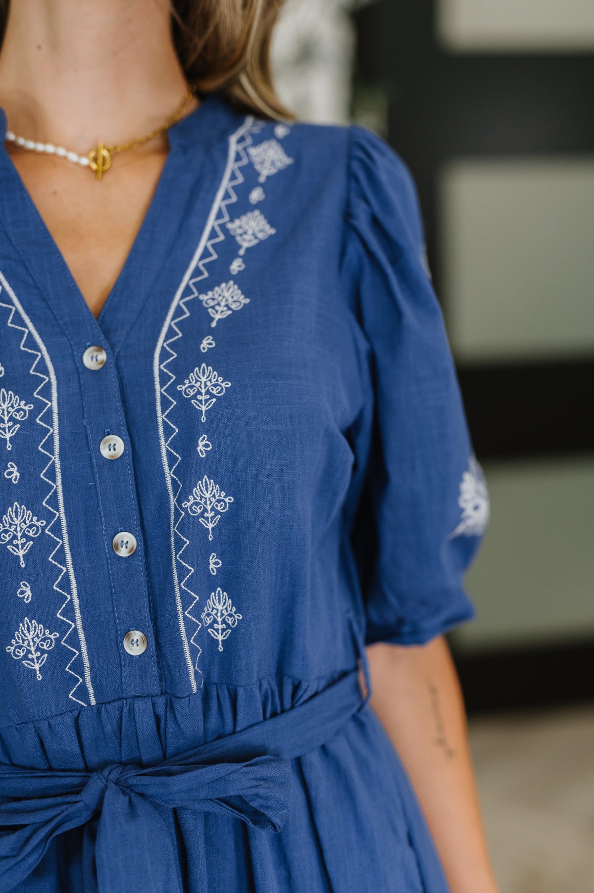 Delicate Devotion Puff Sleeve Dress in Blue - 6/24/2025 NEW