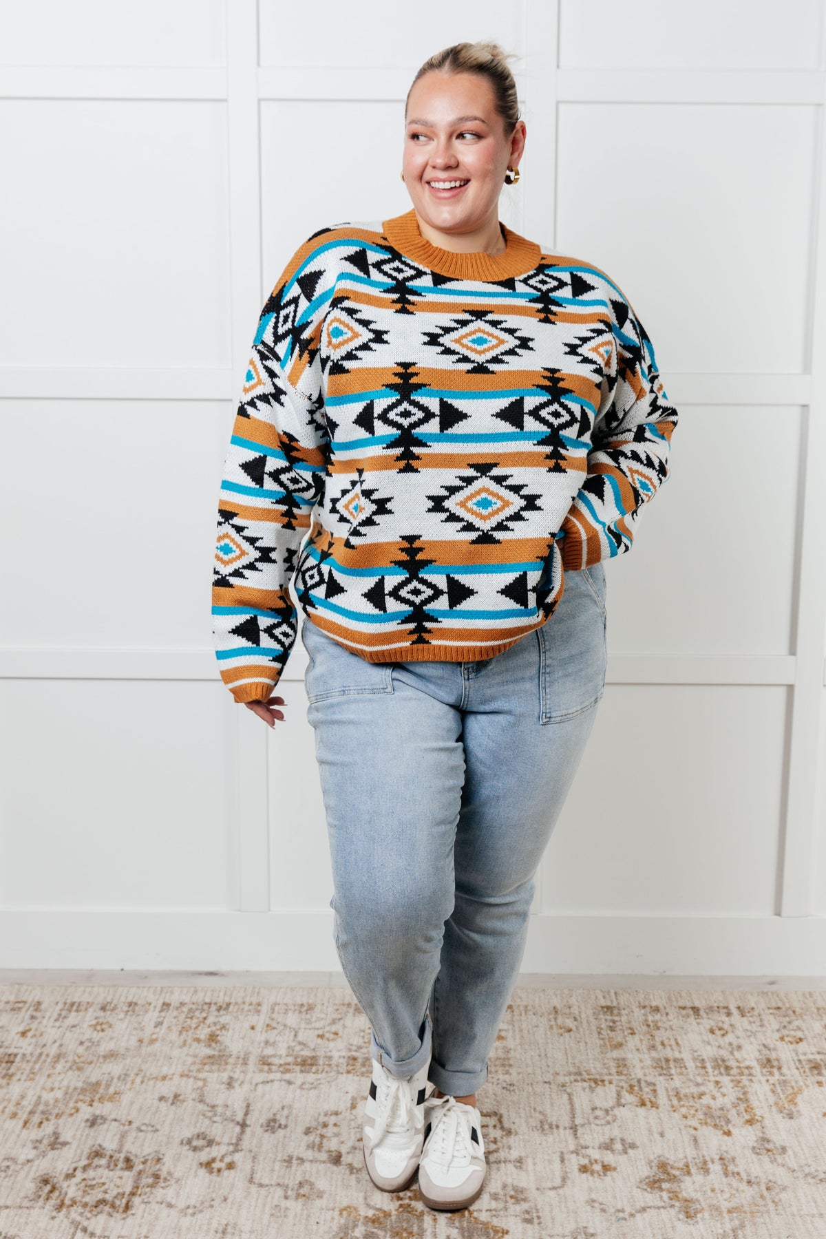 Desert Vibes Geometric Striped Sweater - 9/30/2025 NEW