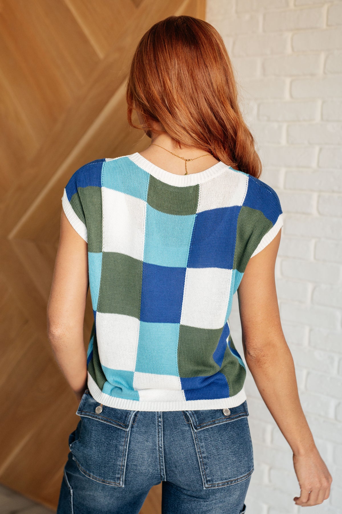 Disco Darling Checkered Sleeveless Sweater - 5/29/2025