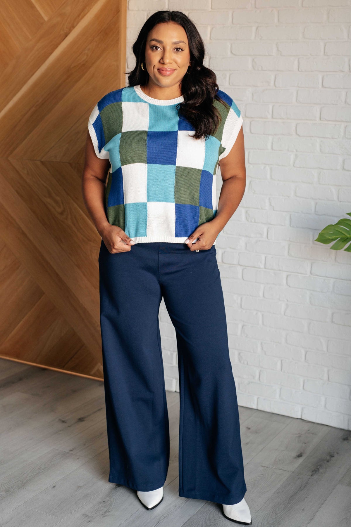 Disco Darling Checkered Sleeveless Sweater - 5/29/2025