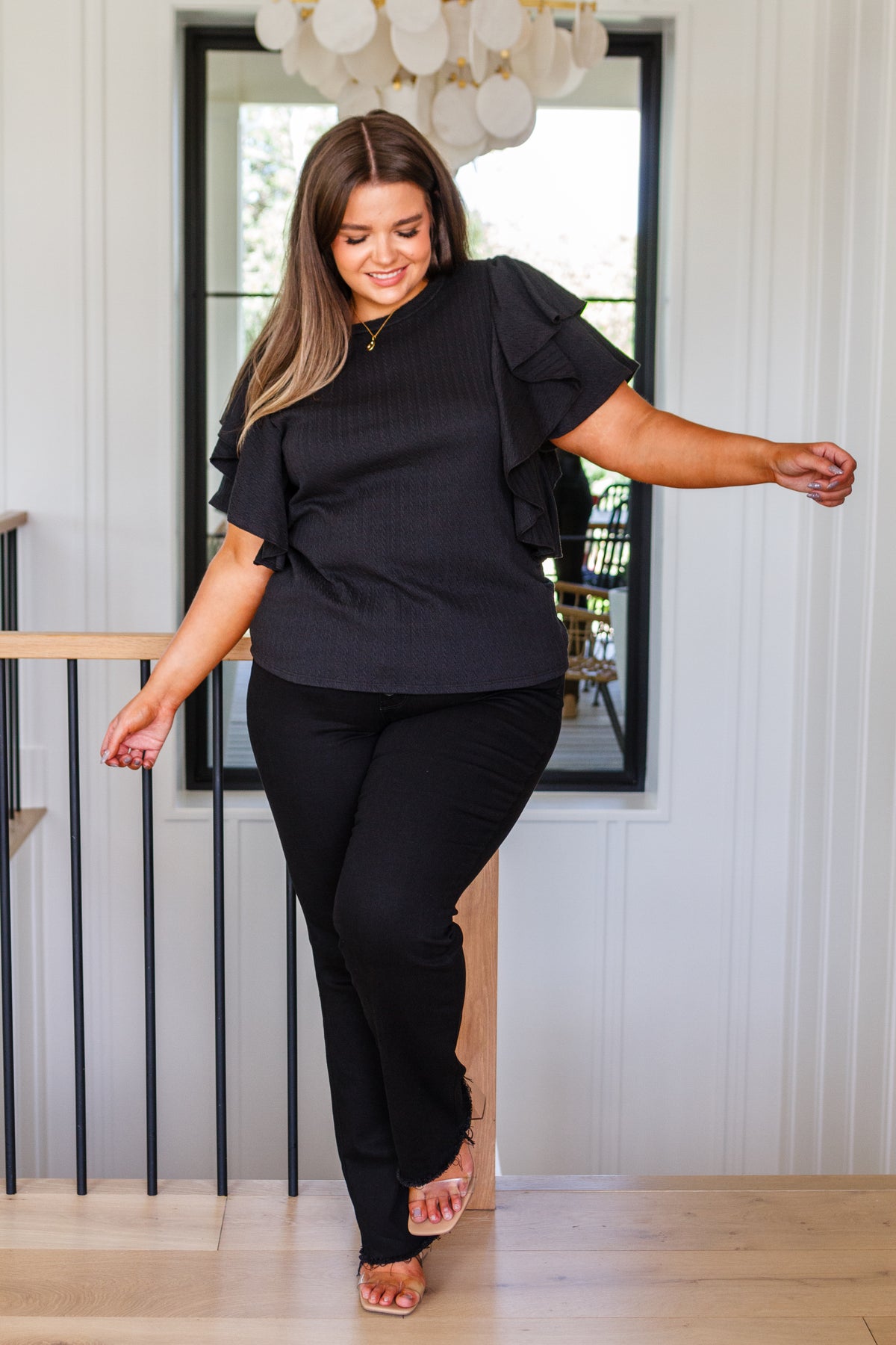 Don't Forget Me Ruffle Sleeve Top - 8/15/2023