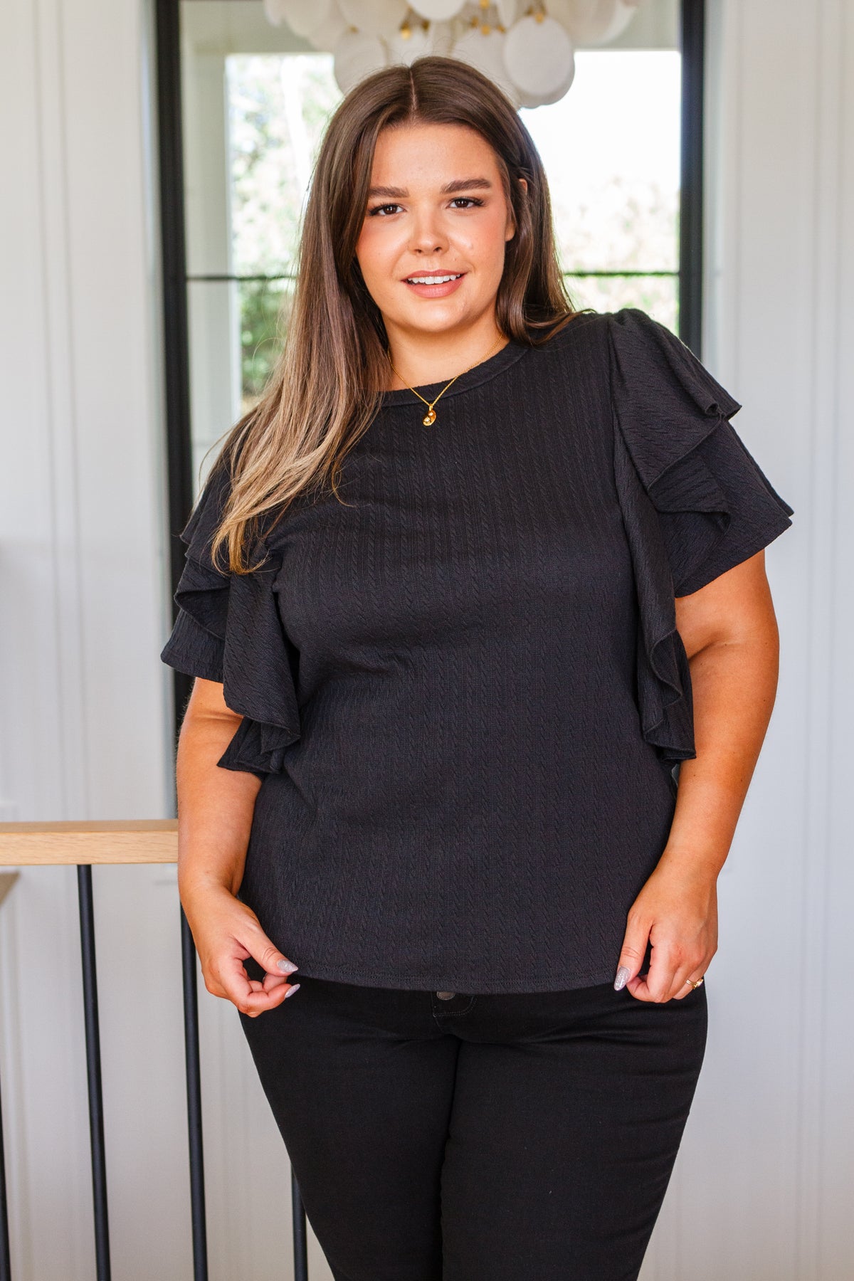 Don't Forget Me Ruffle Sleeve Top - 8/15/2023