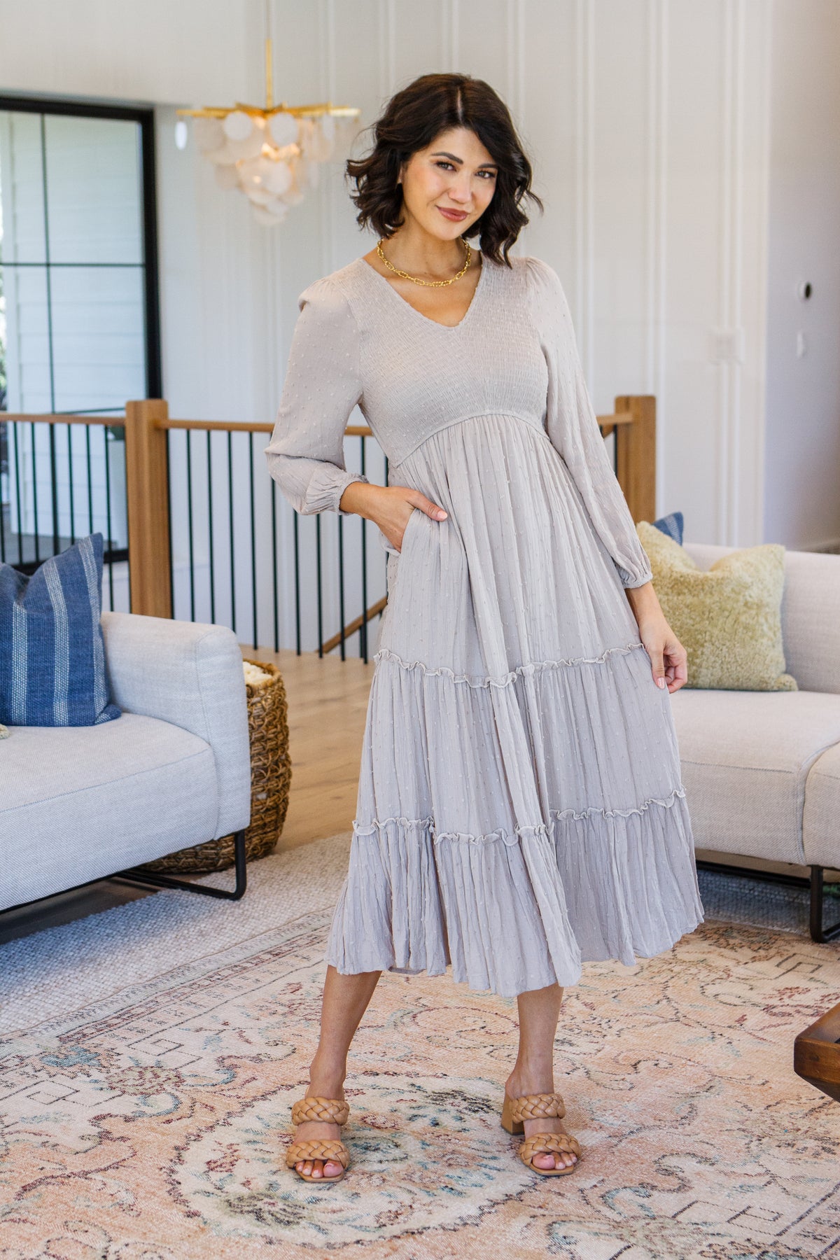 Easy Come, Easy Go Tiered Midi Dress - 8/11/2023