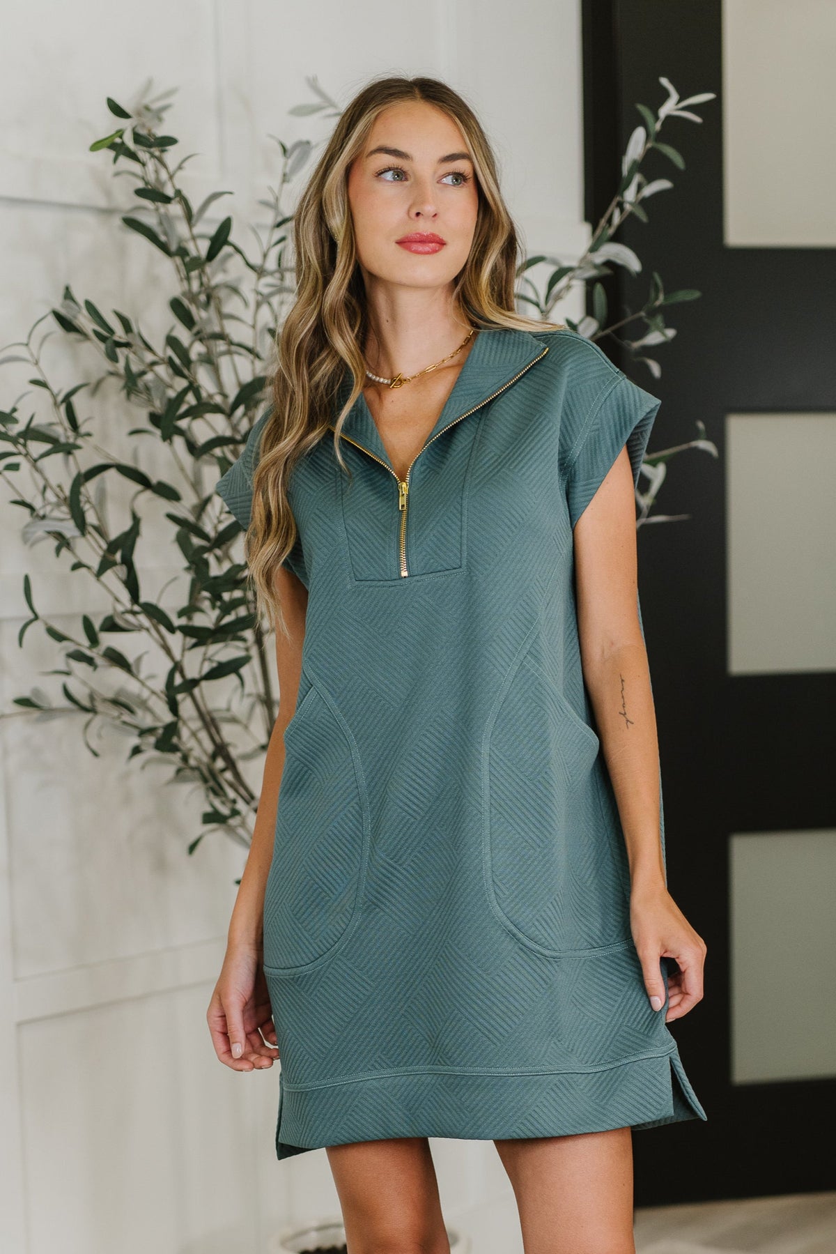Easy Hustle High Neck Dress in Ash Jade - 6/25/2025