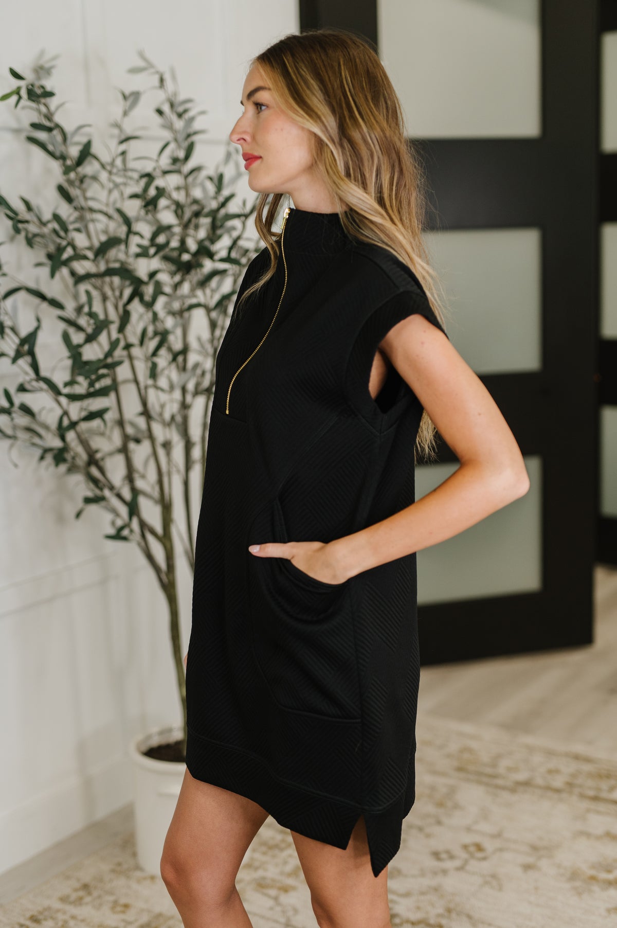Easy Hustle High Neck Dress in Black - 6/25/2025