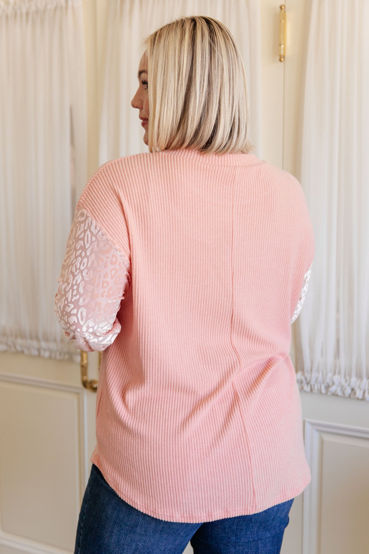 Embellished Excellence Velvet Leopard Detail Top - 11/20/2023