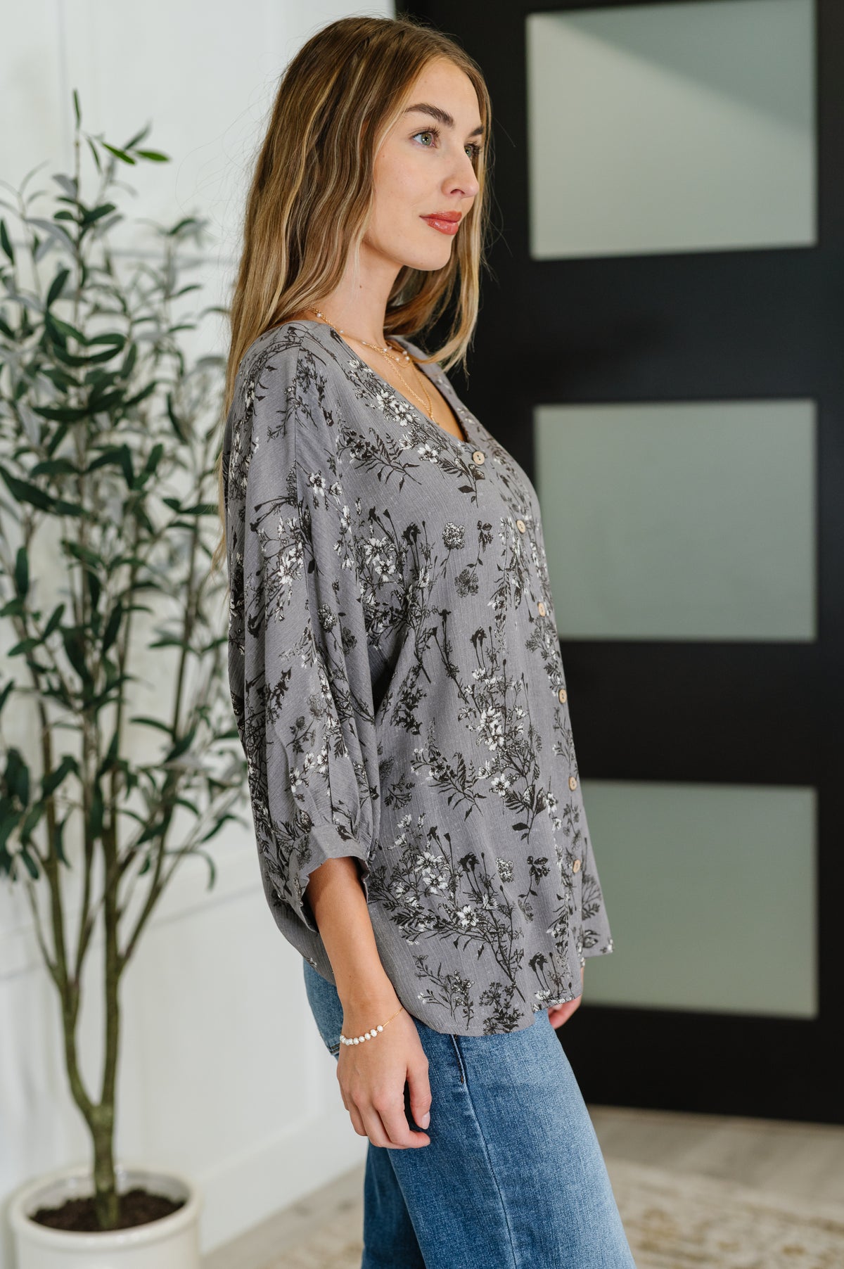 Falling in Deep Crinkle Woven Blouse Dune Grey - 8/19/2025 NEW