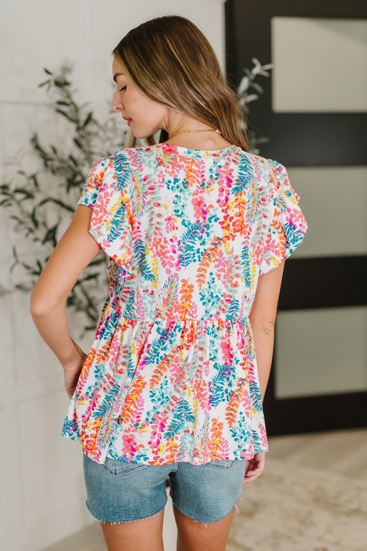 Flirt Alert Flutter Sleeve Top in Ivory - 6/27/2025 NEW