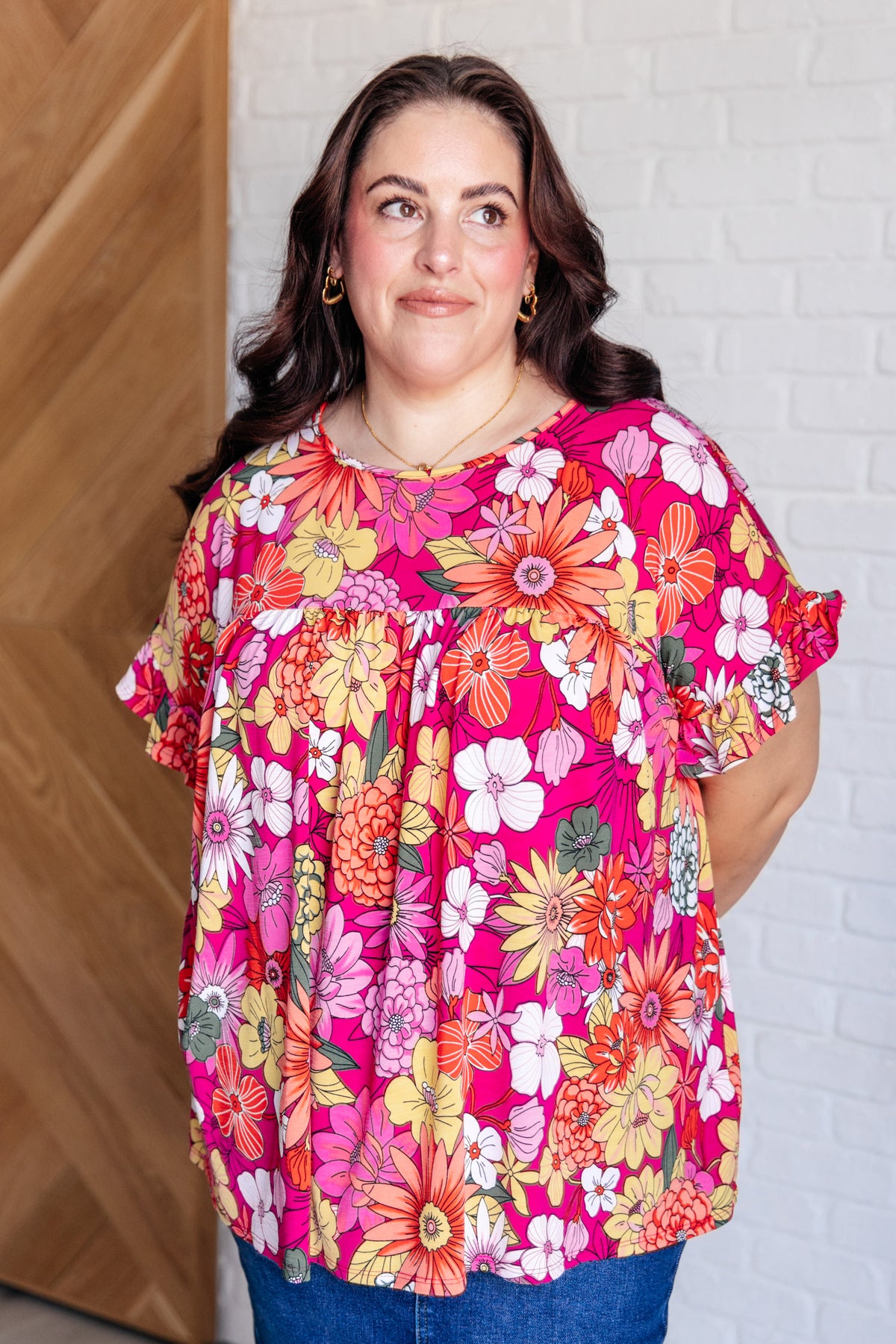 Flit About Floral Top in Pink - 5/5/2025