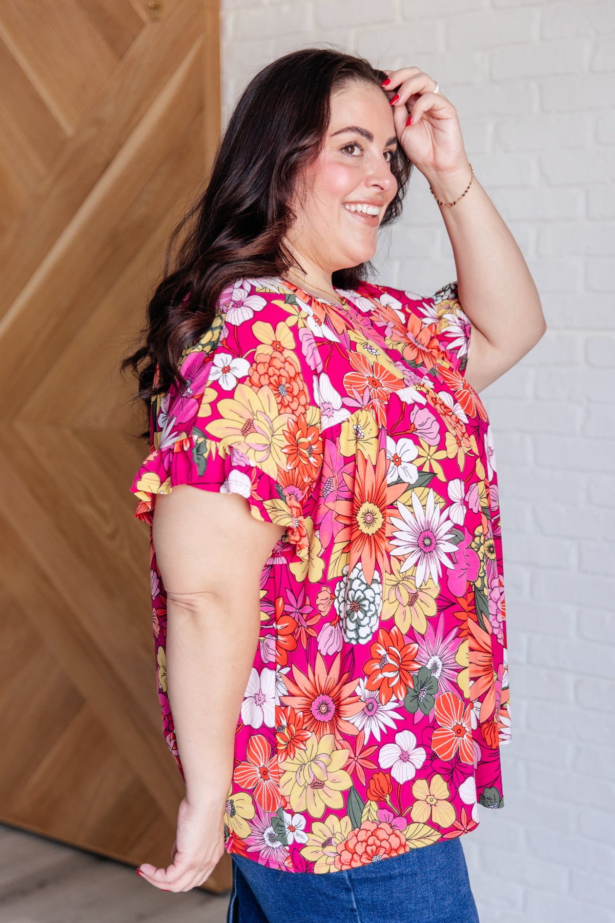 Flit About Floral Top in Pink - 5/5/2025