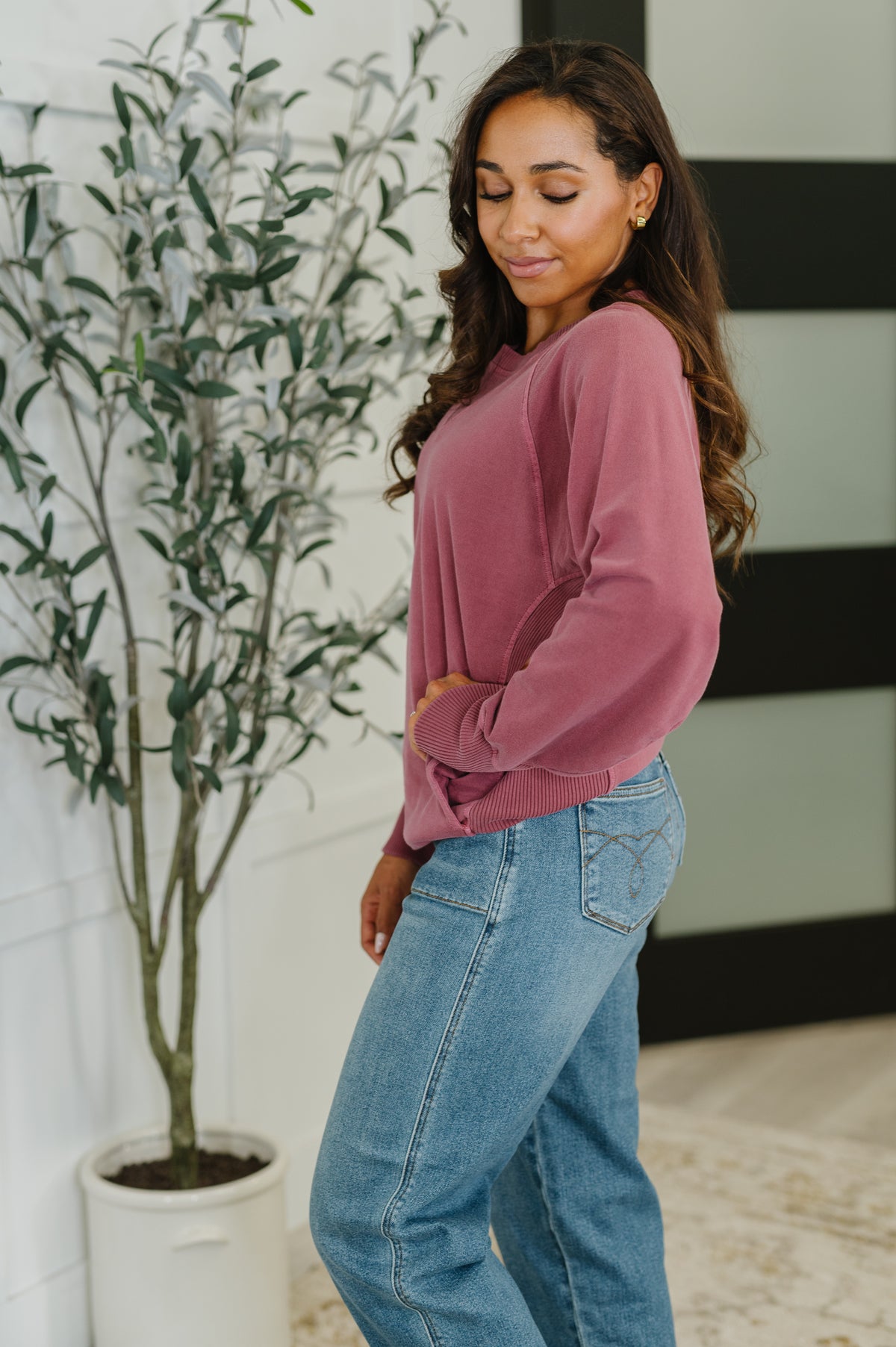 For the Experience Relaxed Pullover in Cabernet - 9/17/2025