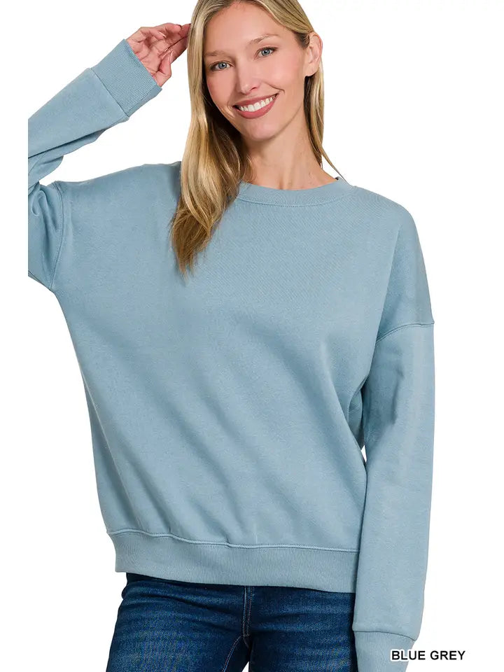 Always True Drop Shoulder Pullover in Dusty Teal - 10/20/2026 - 10/20/2026