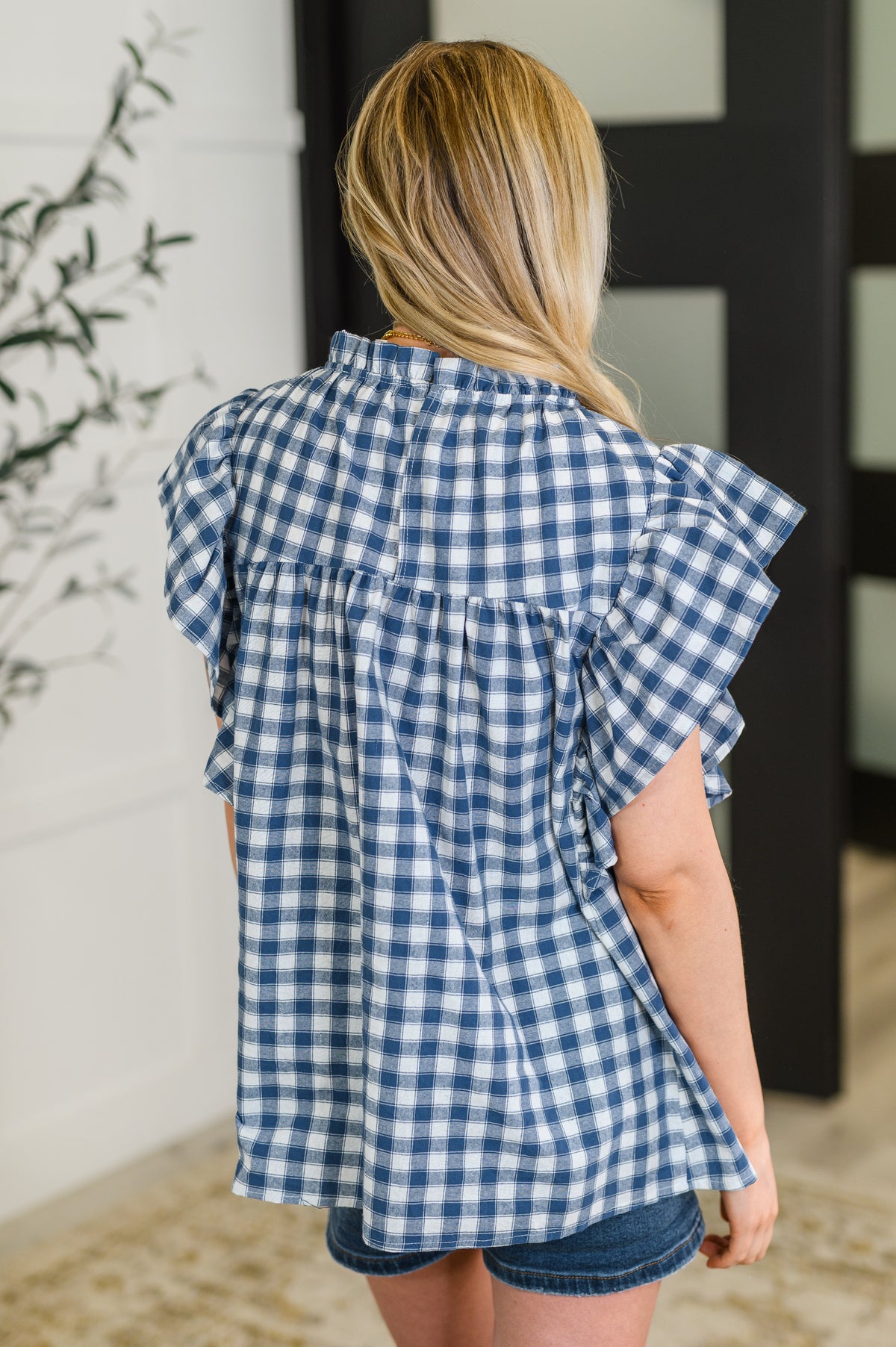 Garden at Goldenhour Flutter Sleeve Blouse in  Blue - 5/30/2025 NEW