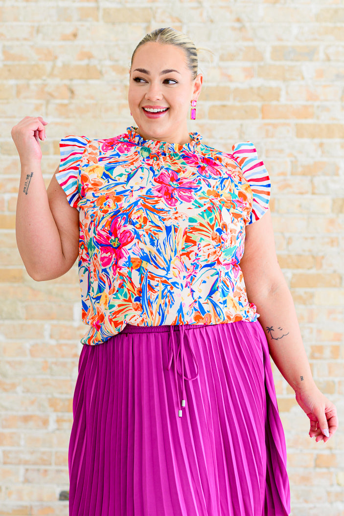 Get Out of Town Ruffle Sleeve Top - 3/31/2025