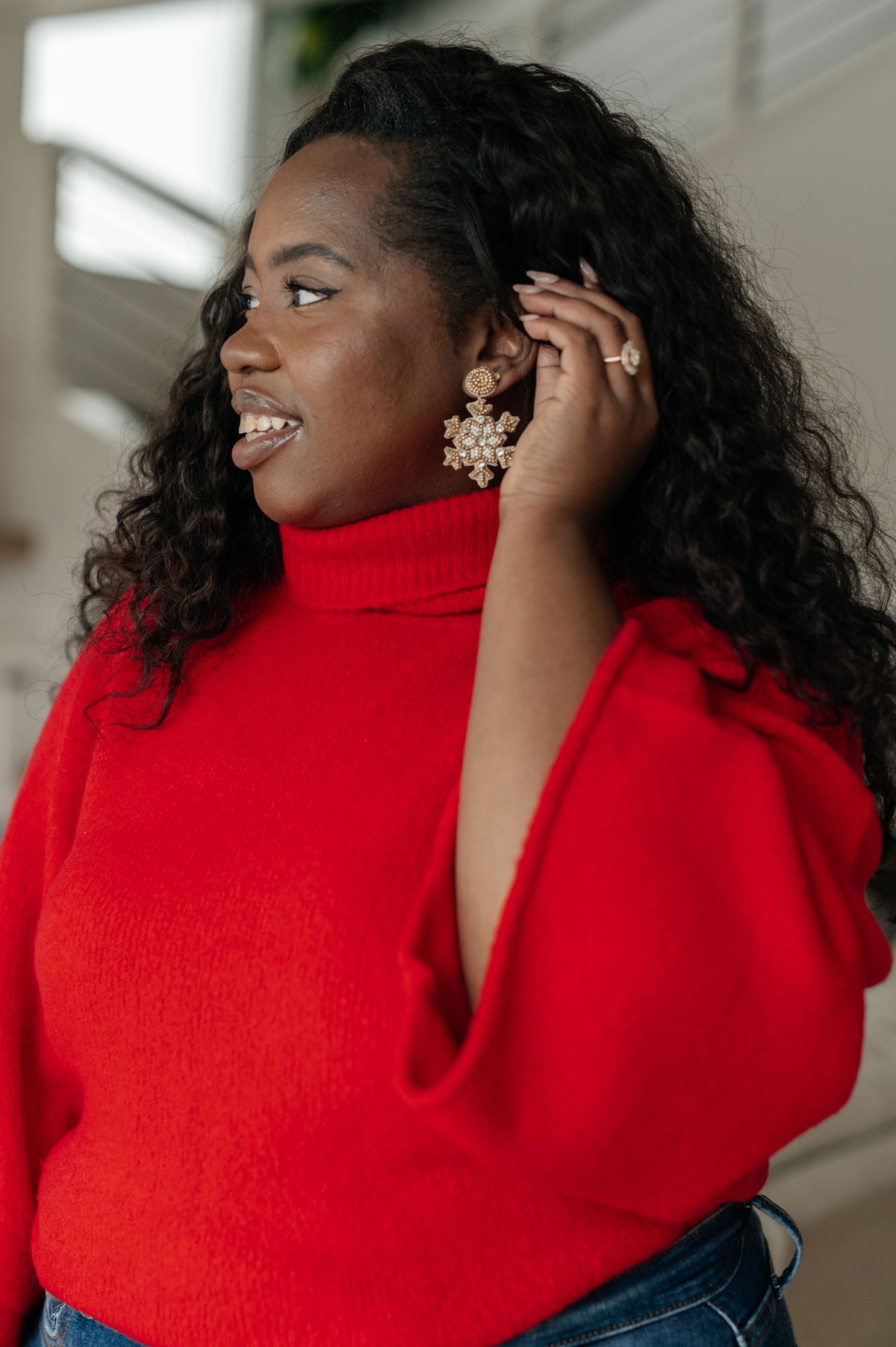 Glitz And Glam Beaded Snowflake Earrings - 11/17/2023