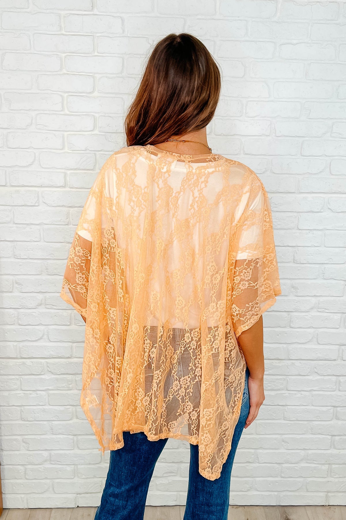 Good Days Ahead Lace Kimono In Peach - 3/24/2025