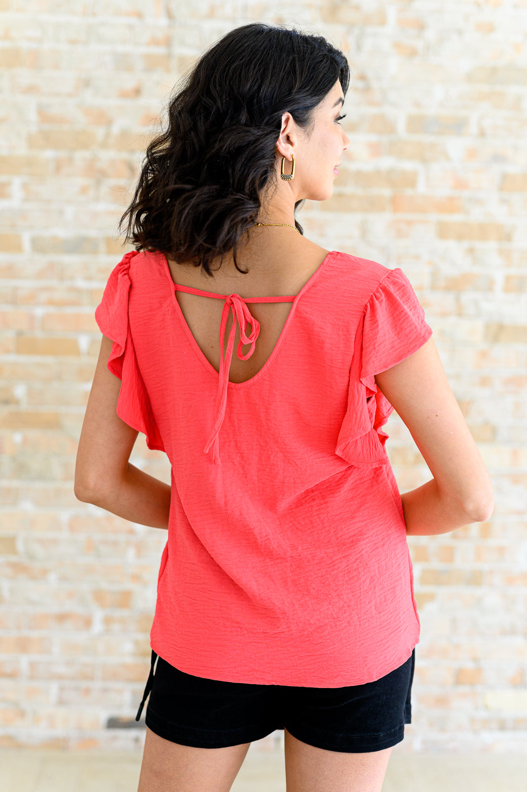 Got Me Cornered V Neck Ruffle Sleeve Top - 4/10/2025