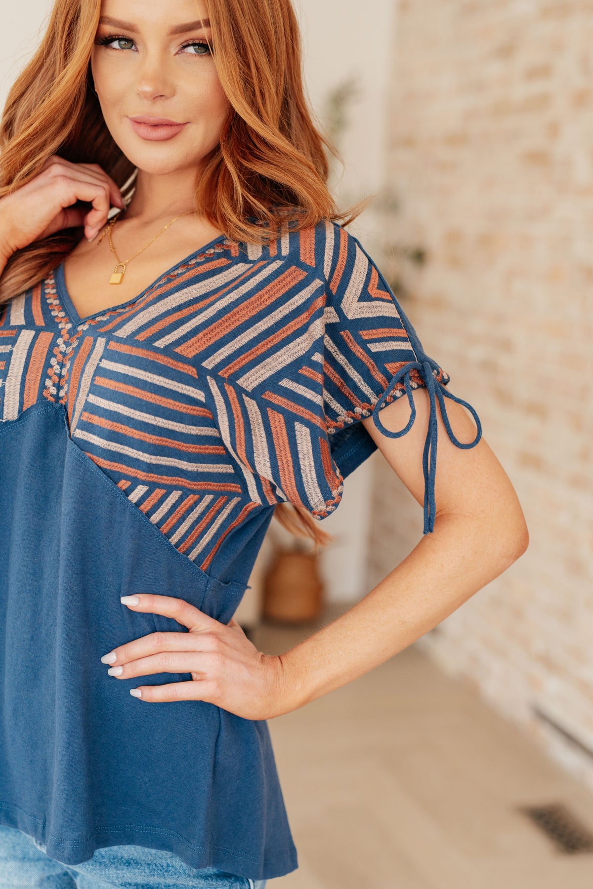 Greece Lightning V-Neck Blouse - 3/31/2025