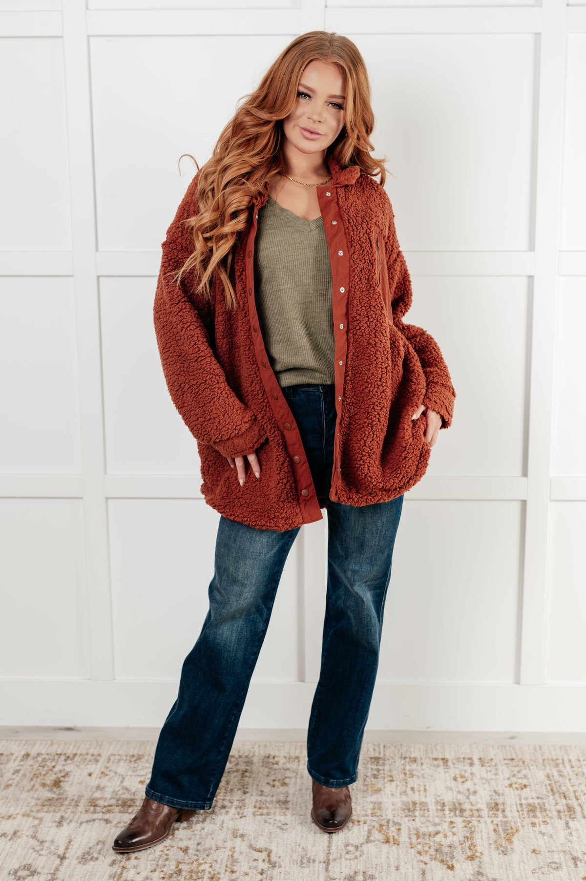 On a Roll Ribbed Knit V Neck Long Sleeve Top - 9/16/2025 NEW