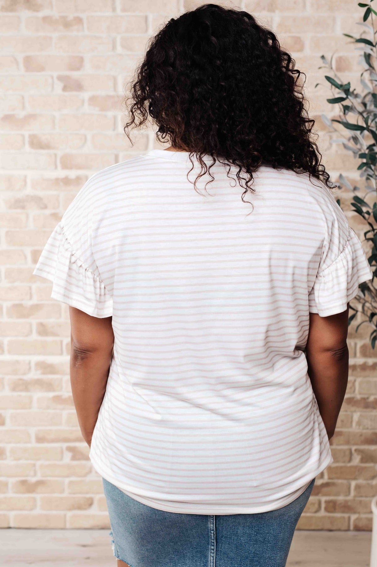 Hand to Hold Lace Detail Striped Top - 4/14/2025