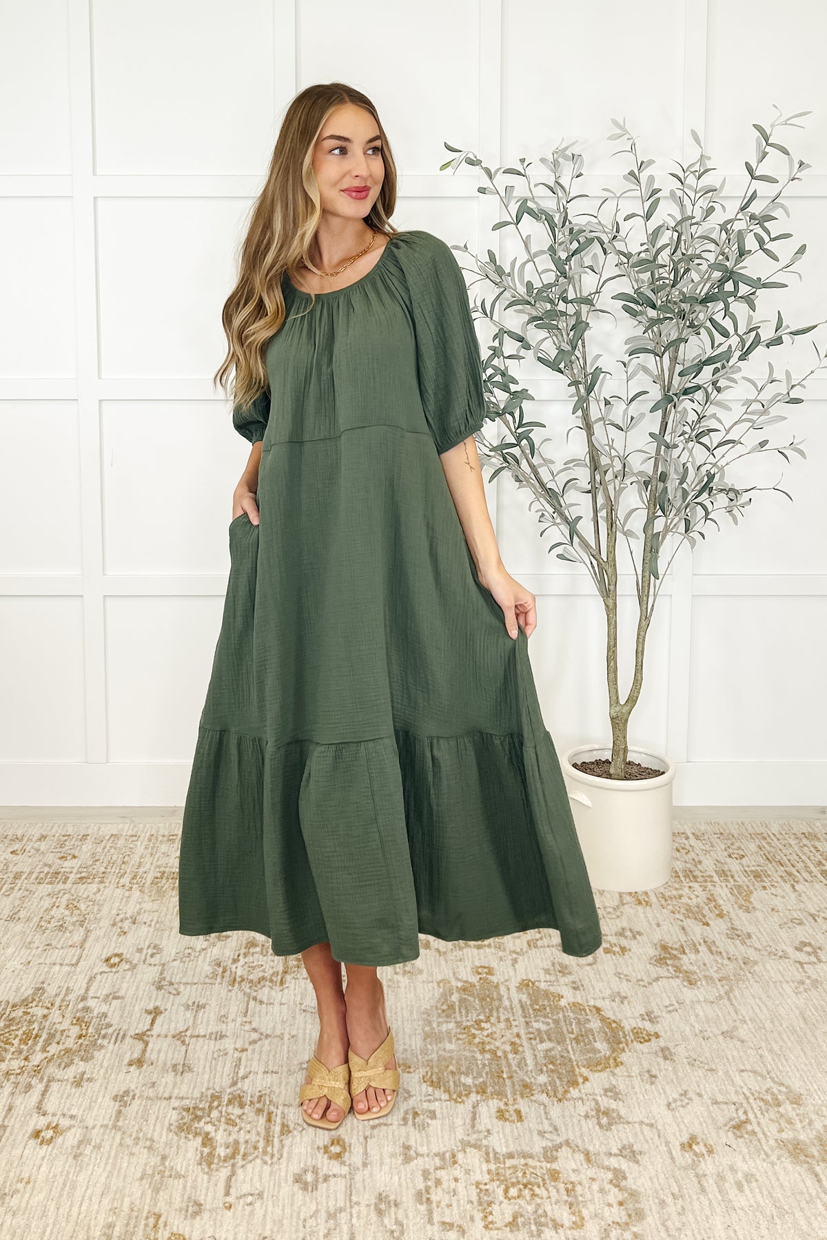 Hazel Dress in Dusty Pine - 4/29/2025